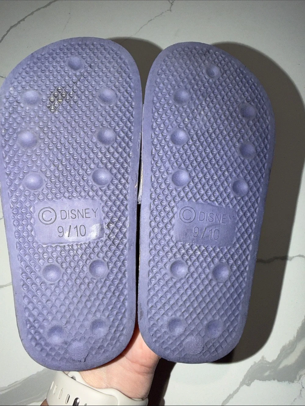 Kids Purple and Yellow Wish Star Disney Slide Sandals